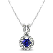 White Gold 14K 2.50 Ct Tanzanite With Diamonds Pendant Necklace New