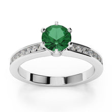 White Gold 14K 3.40 Ct Green Emerald And Diamonds Engagement Ring New