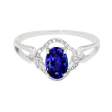 White Gold 14K 6.70 Carats Tanzanite With Diamonds Ring