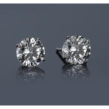 White Gold 14K Prong Round Diamond Stud Earring G Si1 2 Carats