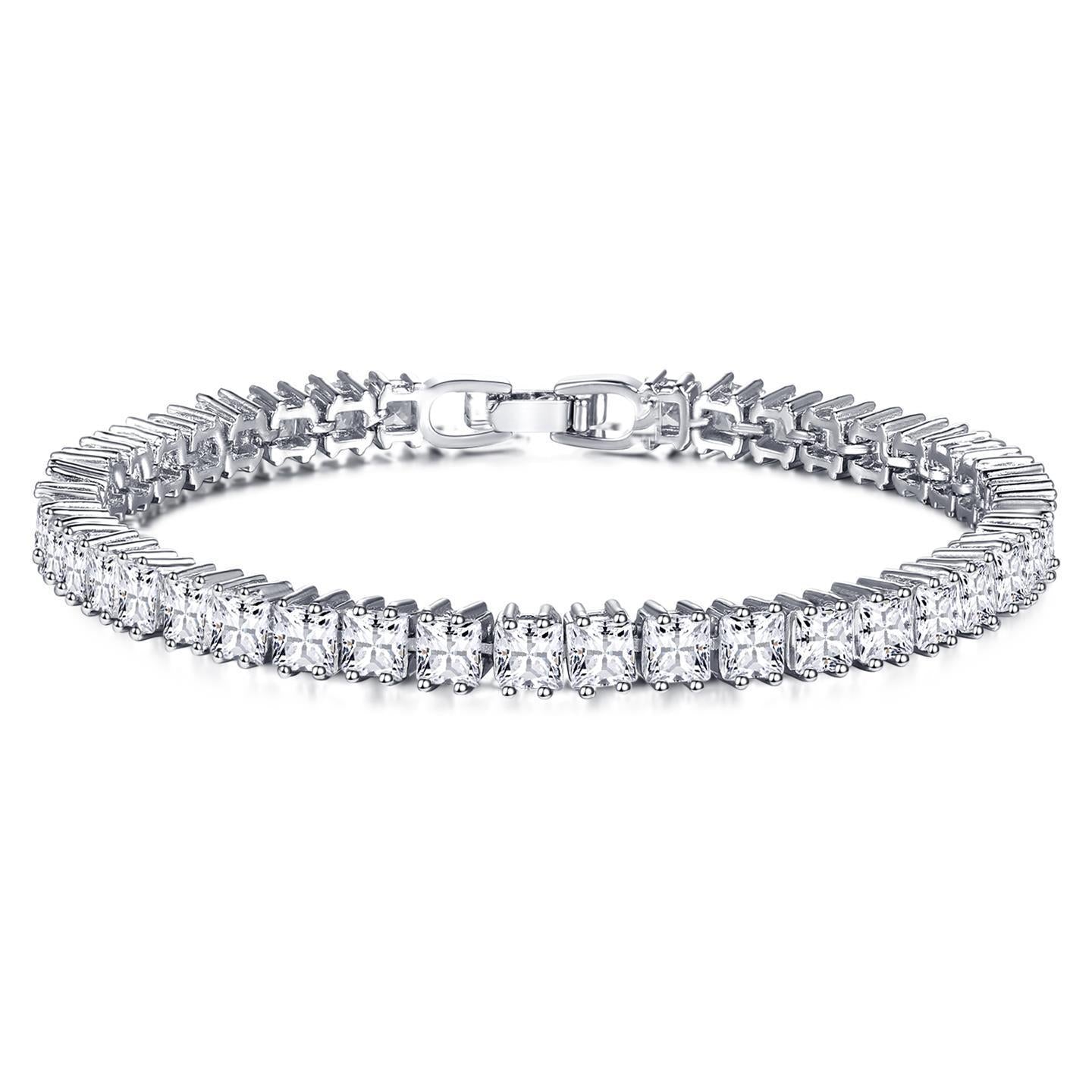 White Gold 14K Prong Set 18.90 Ct. Sparkling Diamonds Tennis Bracelet