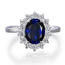 White Gold 14K Sapphire With Diamonds 8.75 Ct Engagement Ring