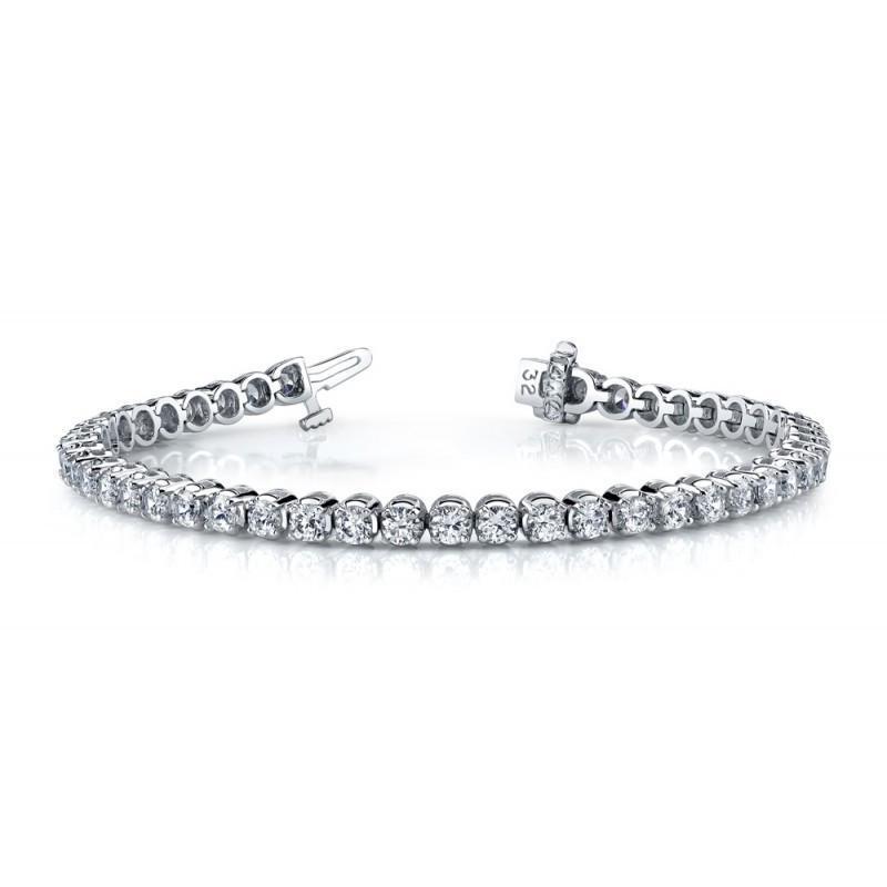 White Gold 14K Sparkling Diamond Tennis Bracelet 7.20 Carats