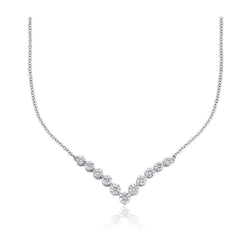 White Gold 14K Women Round Cut Sparkling 2 Carats Natural Earth Mined Diamonds Necklace