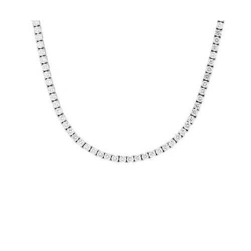 White Gold 14K Sparkling Round Cut 5.00 Ct Diamonds Ladies Tennis Necklace