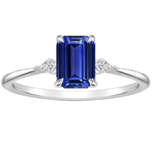 Women Anniversary Ceylon Sapphire & Diamond Ring 3.25 Carats