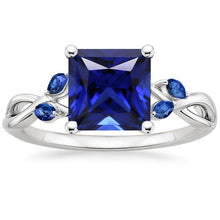 Women Anniversary Ring Princess & Marquise Ceylon Sapphires 5.50 Carat