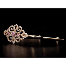 Women Diamond Bangle Pink Sapphire 5 Carats Yellow Gold 14K