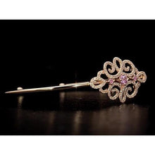 Women Diamond Bangle Pink Sapphire 5 Carats Yellow Gold 14K