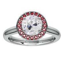 Women Halo Ring Round Old Miner Diamond Pink Sapphire 4.50 Carats