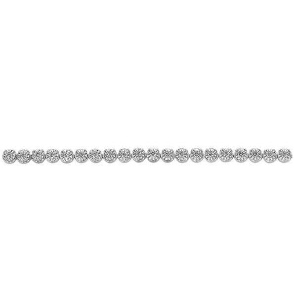 Women Illusion Tennis Bracelet 6 Carats Round Cut Diamonds 14K White Gold