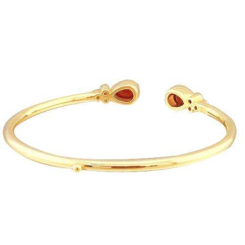 Women Ruby Diamond Bangle 2.30 Carats Yellow Gold 14K