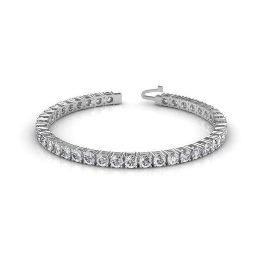 Women Solid White Gold 14K Round Diamond Tennis Bracelet 12 Carats