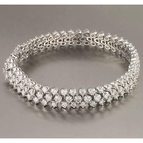 Women Tennis Bracelet Prong Set 12 Carats White Gold 14K Jewelry New