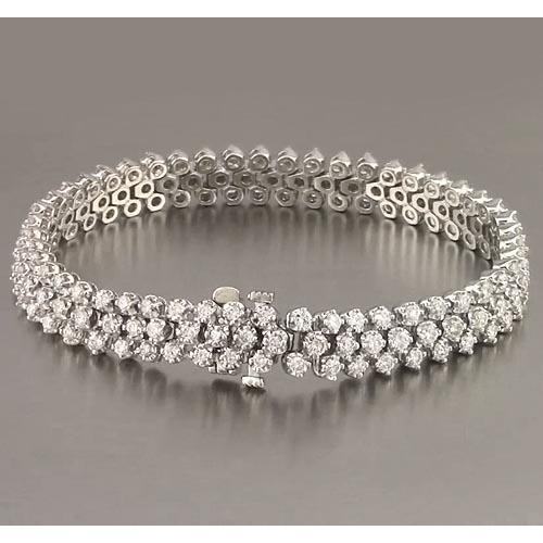 Women Tennis Bracelet Prong Set 12 Carats White Gold 14K Jewelry New