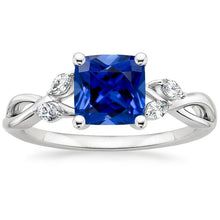 Womens Diamond Marquise & Cushion Sapphire Ring Five Stone 2.75 Carats