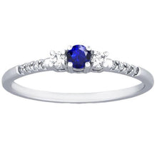 Women's Diamond Ring 1.50 Carats 3 Stone Style Blue Sapphire Round Cut