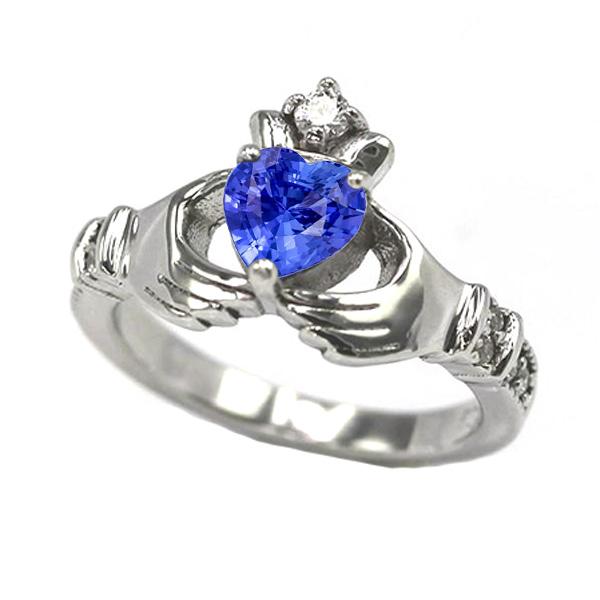 Womens Gemstone Ring Heart Light Blue Sapphire 1.50 Carats Queen Style