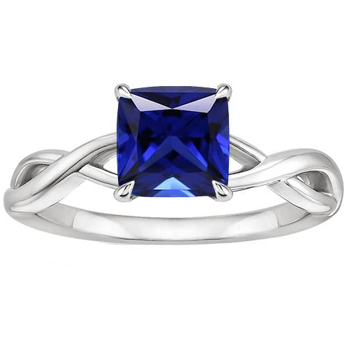 Women's Gold Solitaire Ring Sri Lankan Sapphire Prong Set 2.25 Carats