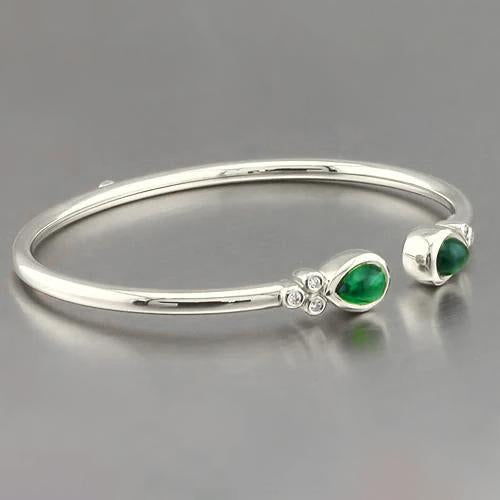 Yellow Gold Green Emerald Gemstone Bracelet 2.30 Carats Women Jewelry New