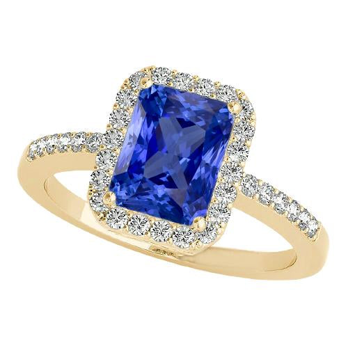 Yellow Gold Halo Anniversary Ring & Round Diamonds 4 Carats Jewelry