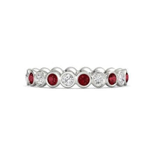 Diamond Eternity Band 1 Carat Burmese Ruby 14K White Gold Jewelry