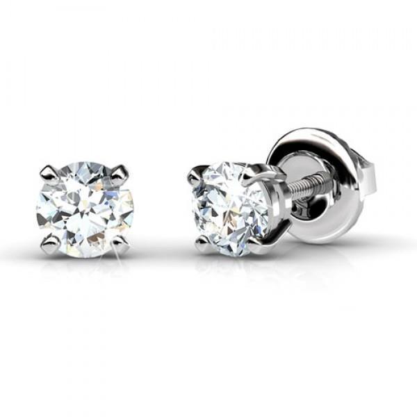 Diamond Stud Earring 1 Ct White Gold Women Jewelry