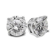 Diamond Stud Earring Solid White Gold 14K Lady Fine Jewelry 2 Carats