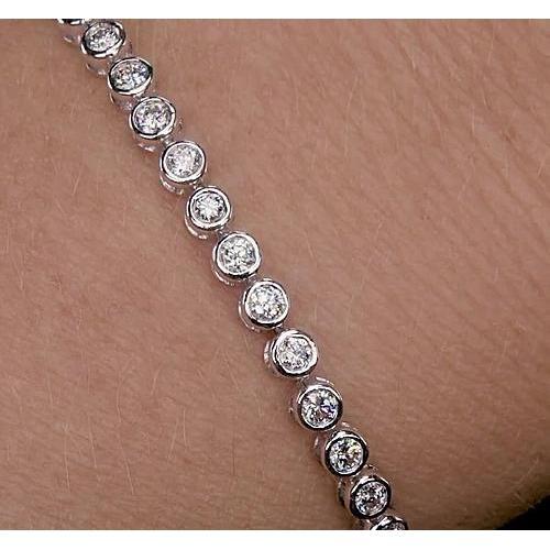 Diamond Tennis Bracelet 6 Carats Bezel Set Jewelry F Vs1