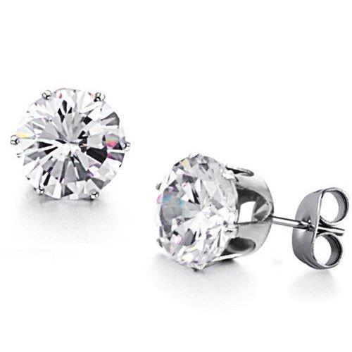Diamonds Studs Earrings 3 Carats 14K White Gold New