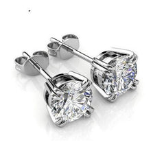F Vs1 Sparkling 3 Ct Round Cut Diamonds Women Stud Earring White Gold