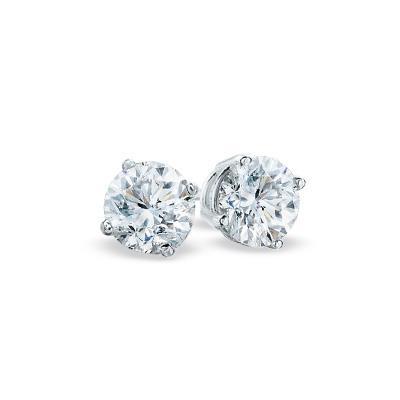 Gorgeous Round Cut 2 Ct Diamonds Lady Studs Earrings 14K White Gold