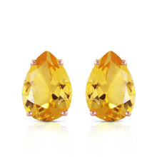 Prong Set Pear Cut 41 Ct Citrine Studs Earrings Yellow Gold 14K