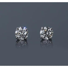 Round Diamond Stud Earring 1 Carat Four Prong White Gold 14K Jewelry