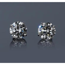 White Gold 14K Prong Round Diamond Stud Earring G Si1 2 Carats