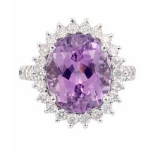 White Gold Pink Natural Kunzite And Diamond Fancy Ring Jewelry 21 Ct