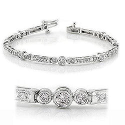 White Gold Round Cut Diamond Tennis Bracelet Sparkling Jewelry 5 Ct