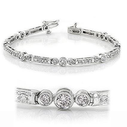 White Gold Round Cut Diamond Tennis Bracelet Sparkling Jewelry 5 Ct