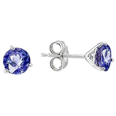 White Gold Round Sri Lankan Sapphire 8 Carat Women Studs Earrings